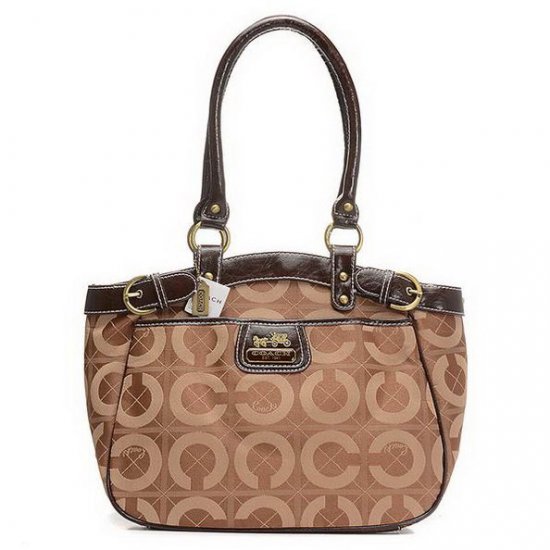 Coach Borough Monogram Medium Khaki Totes EHP - Click Image to Close